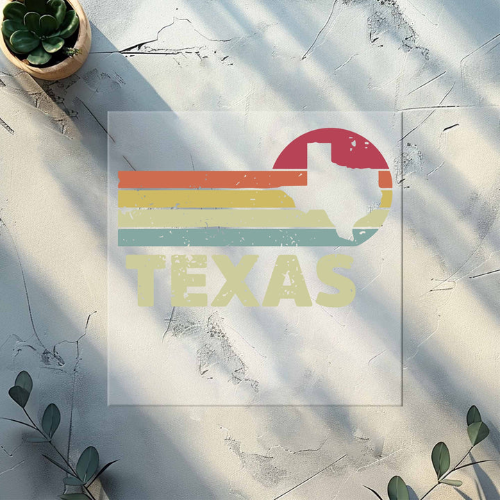 Retro Vintage Texas Dtf Transfer,Texas Map Dtf Transfer