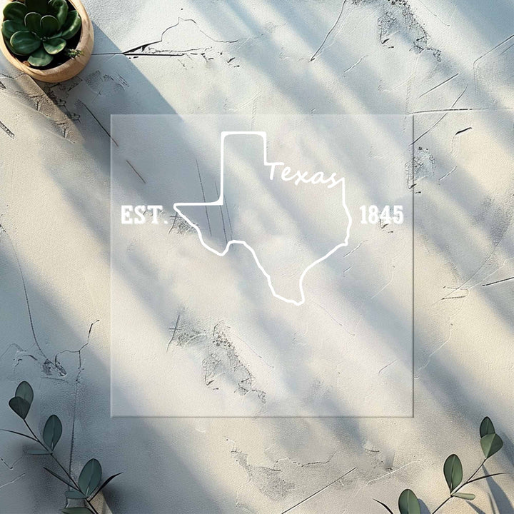 Texas Map Est 1845 Dtf Transfers,Texas State Map Dtf Transfers