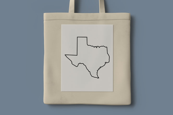 Texas Map Dtf Transfers, Texas State Dtf Transfers