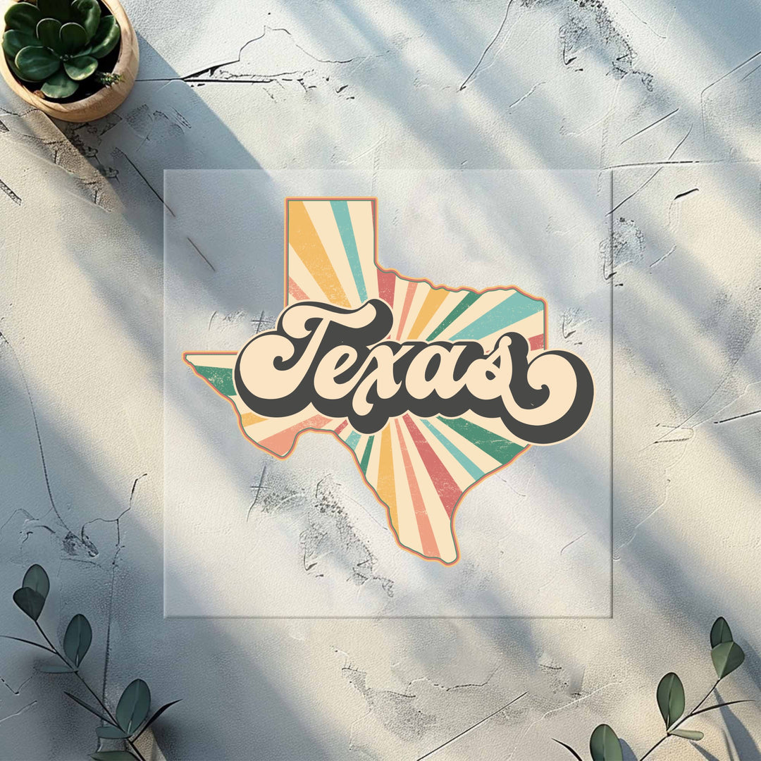 Texas Retro Dtf Transfer, Vintage Texas Dtf Transfer