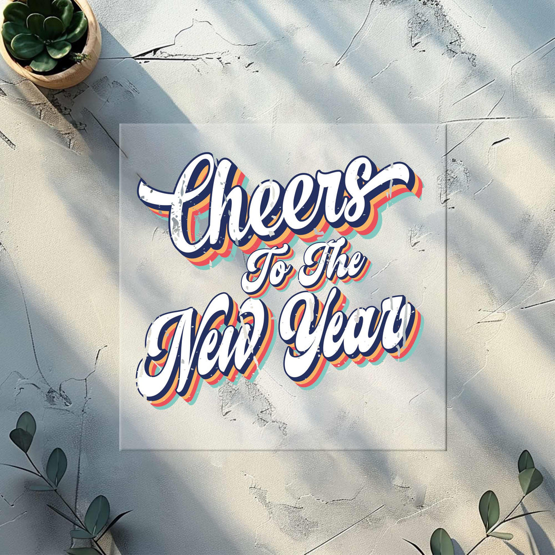 Retro New Year 2025 DTF Transfers | Cheers to the New Year DTF