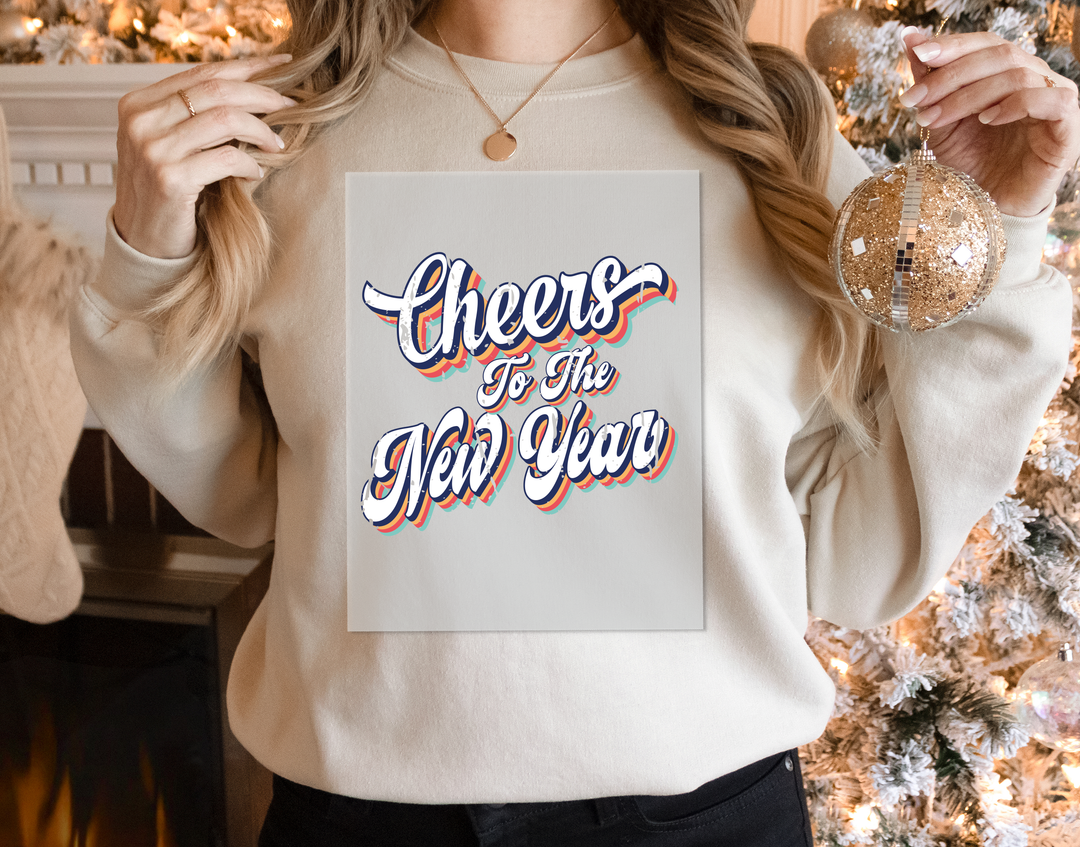 Retro New Year 2025 DTF Transfers | Cheers to the New Year DTF