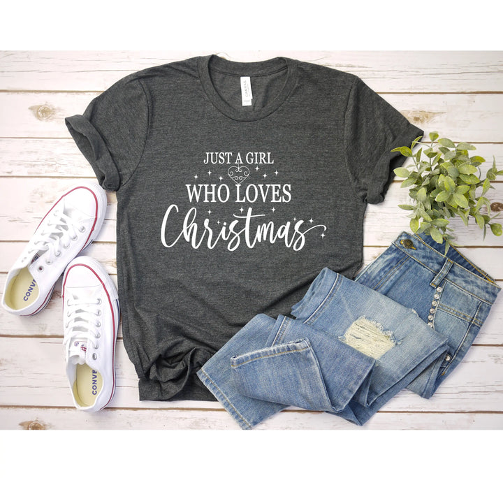 Just a Girl Who Loves Christmas Shirt | Women's Merry Christmas Shirt Shirtprintingcenter