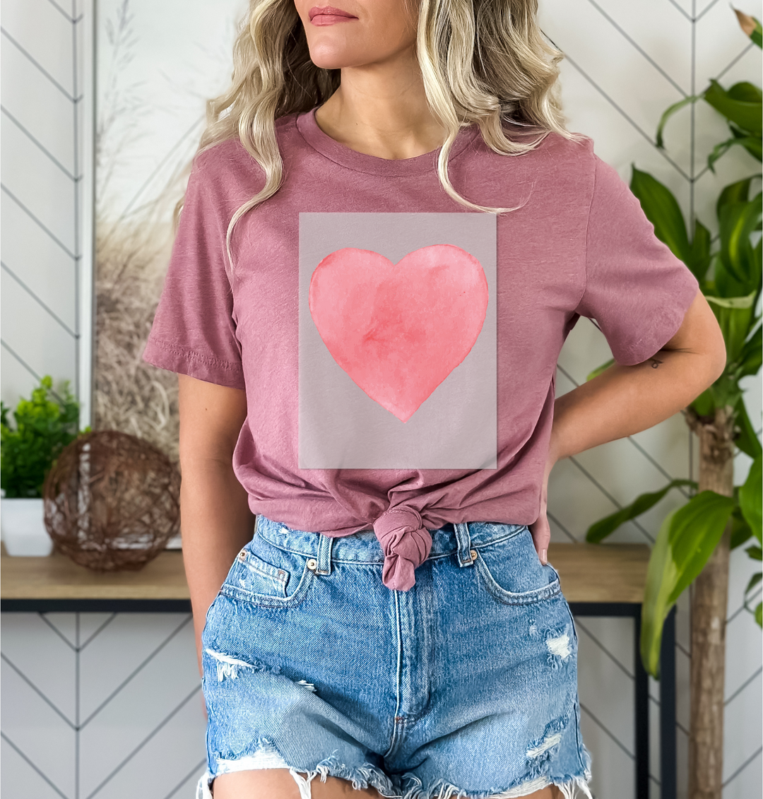 Watercolor Heart DTF Transfer, Valentines Day Teacher DTF Transfer