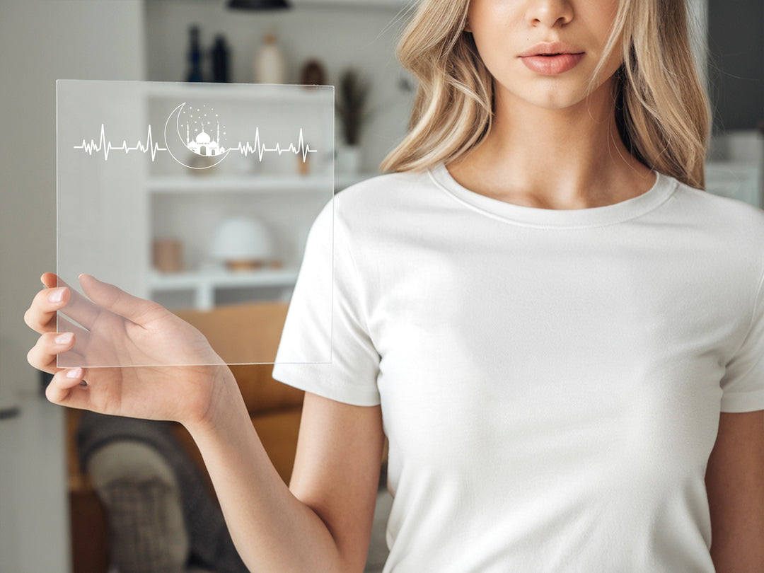 Islamic Crescent & Mosque Heartbeat Dtf Transfers | Ramadan & Eid Decor Dtf Transfers