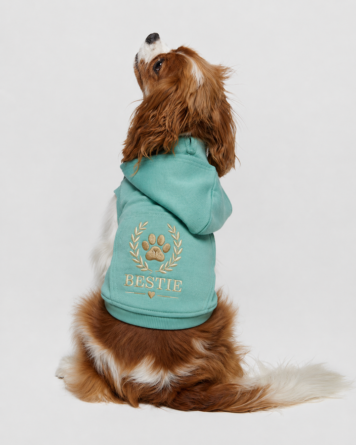 Custom E mbroidered Doggie 3-End Fleece Hooded Sweatshirt - 3926