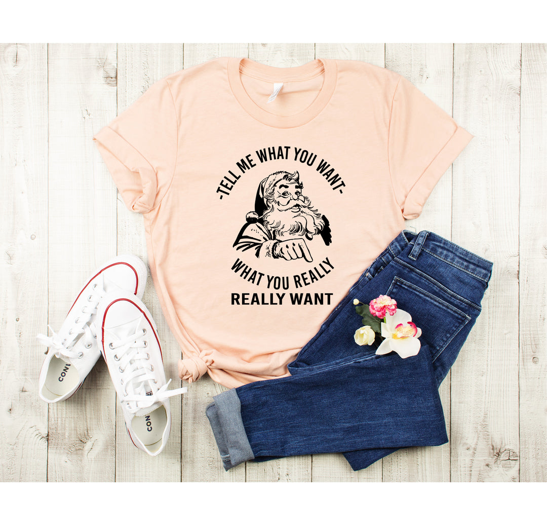 Santa Shirt | Tell Me What You Want Funny Christmas Tee