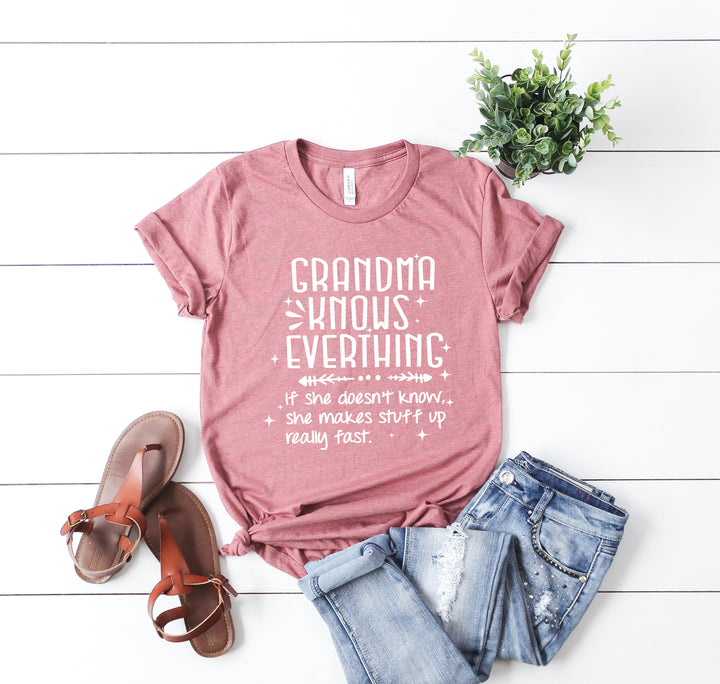 Funny Grandma Knows Everything Shirt - Gigi & Grandparent Gift Tee