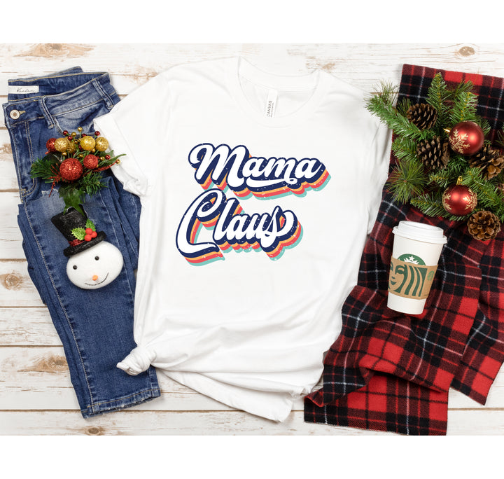 Mama Claus Christmas Shirt | Vintage Retro Christmas Mom Tee