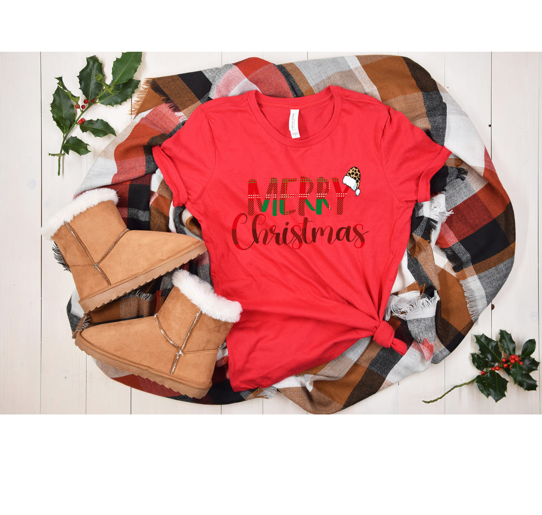 Merry Christmas Buffalo Plaid Shirt | Spooky Family Holiday Tee