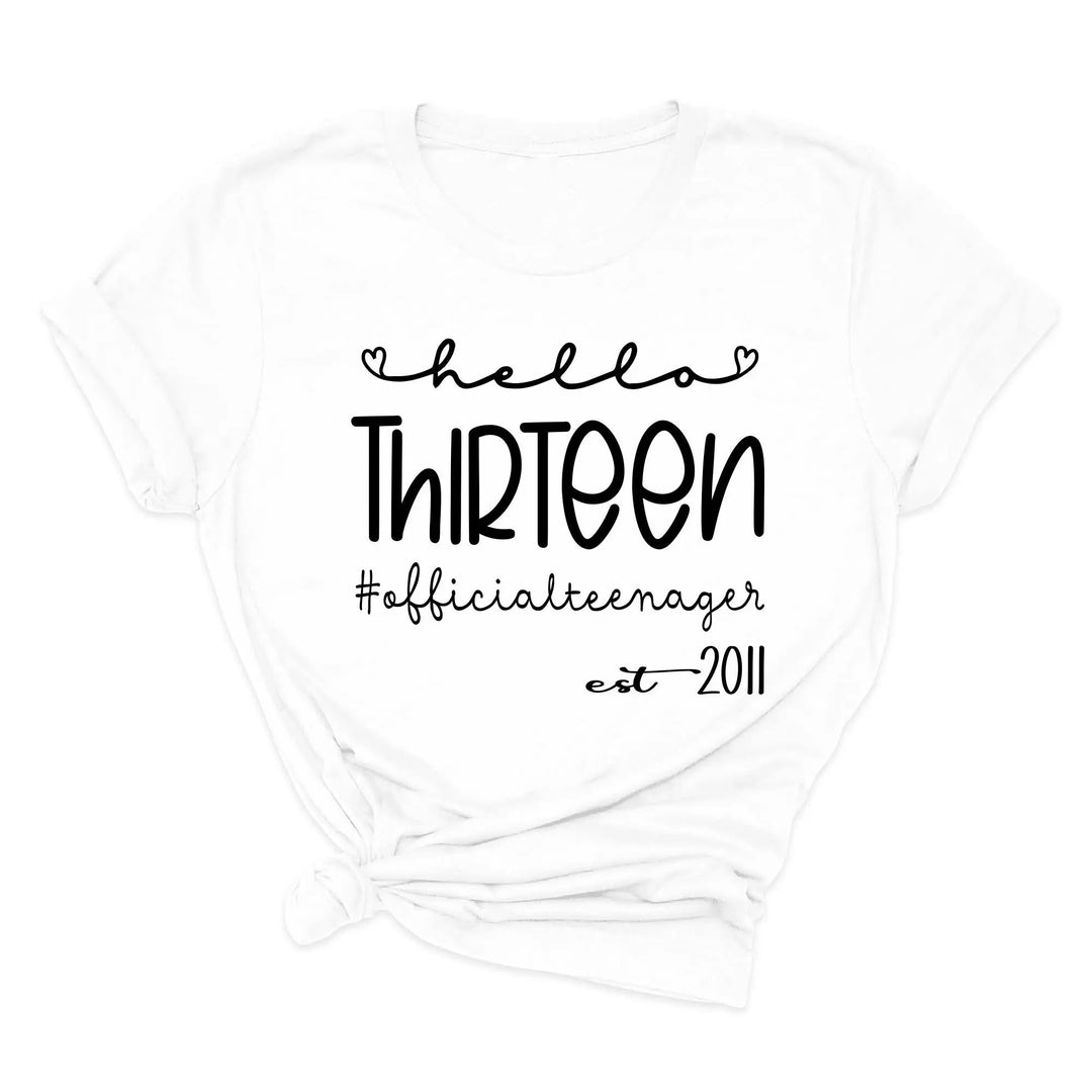 13th Birthday Girl Shirt - Hello Thirteen Est. 2011 | Official Teenager Tee