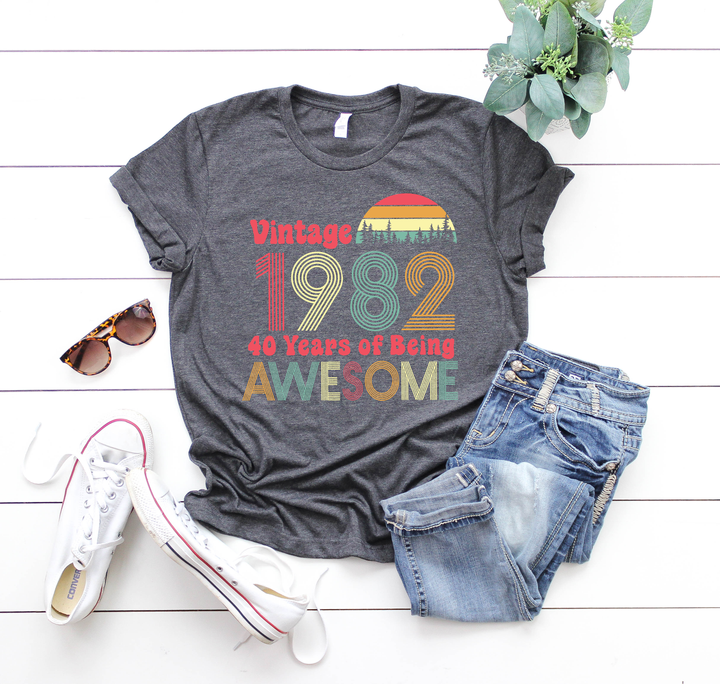 1982 Vintage 42nd Birthday Shirt - 42 Years of Being Awesome Tee