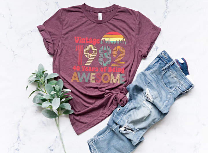 1982 Vintage 42nd Birthday Shirt - 42 Years of Being Awesome Tee