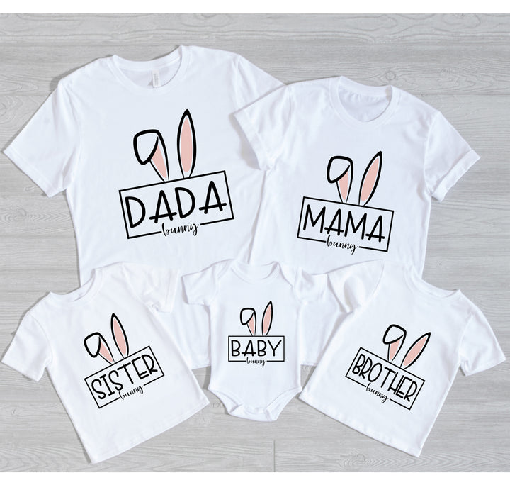 Custom Matching Easter Outfits - Family Bunny Shirts for Mama, Dada, & Kids