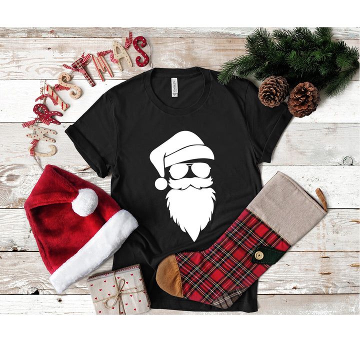 Santa Claus Silhouette Christmas Shirt | Cool Santa Face Shirt