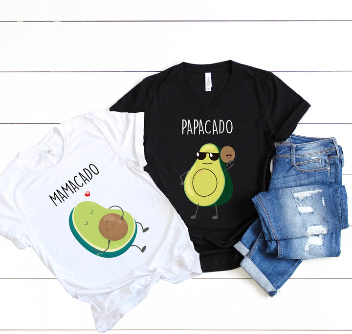 Mamacado & Papacado Pregnancy Shirts - Funny Pregnancy Reveal Tees