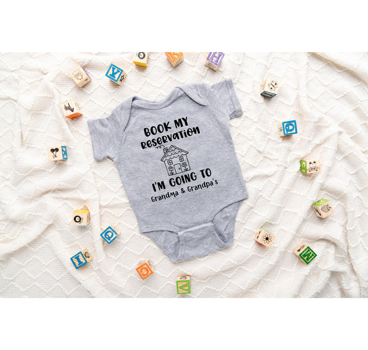 Book My Reservation Bodysuit - Pregnancy Announcement for Grandparents