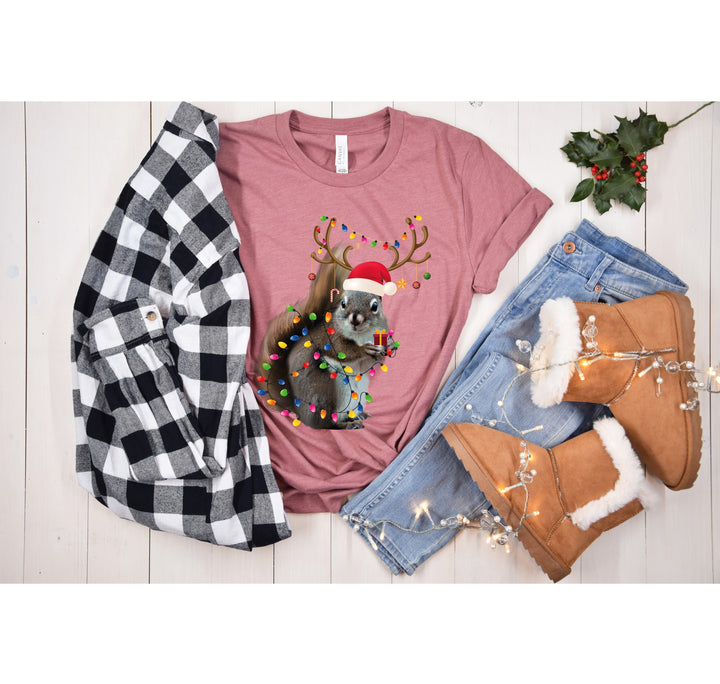 Christmas Squirrel Lights Shirt | Funny Christmas Vacation Tee