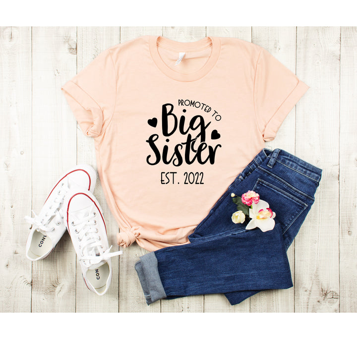 Promoted to Big Sister Shirt - Toddler & Kids Baby Announcement Tee