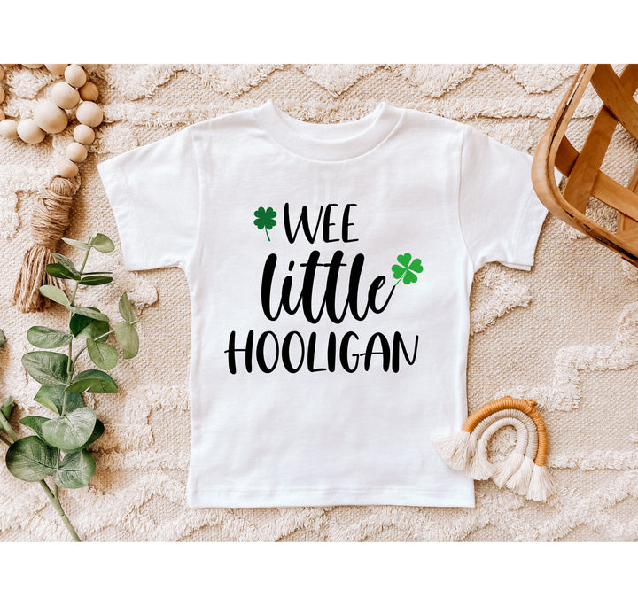 Wee Little Hooligan Kids Toddler Shirt | St. Patrick's Day Toddler Baseball Shirt