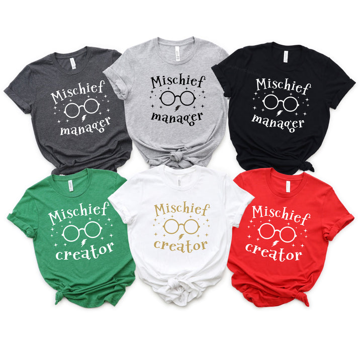 Mischief Creator & Manager Shirts | Funny Family Vacation Tees