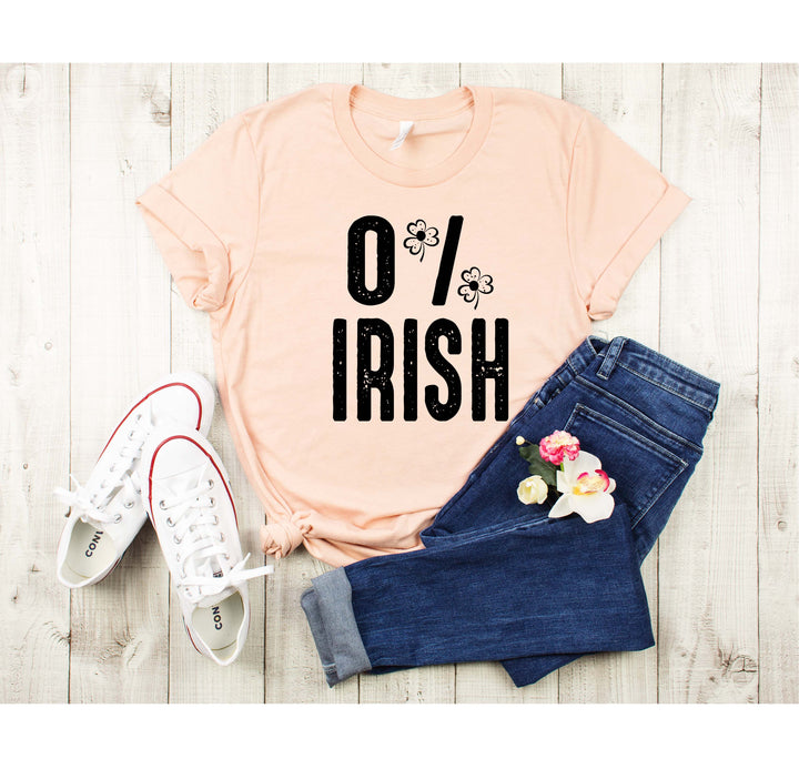 St. Patrick's Day 0% Irish Shirt - Funny Shamrock Tee for Men & Women