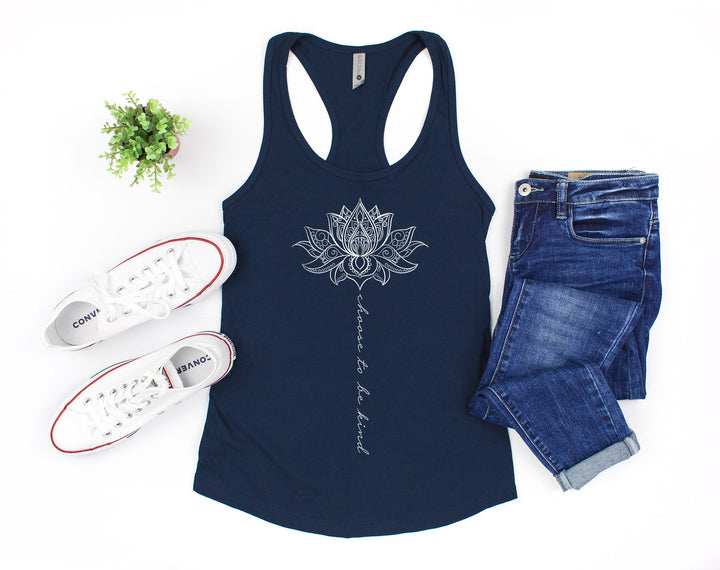 Choose to Be Kind Mandala Tank - Cute Spring Graphic for Women