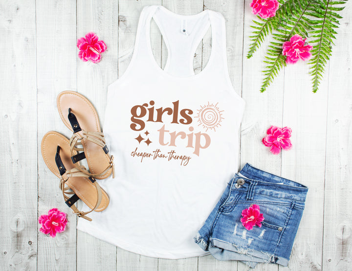 Girls Trip 2024 Tank - Cheaper Than Therapy & Vacation Shirt