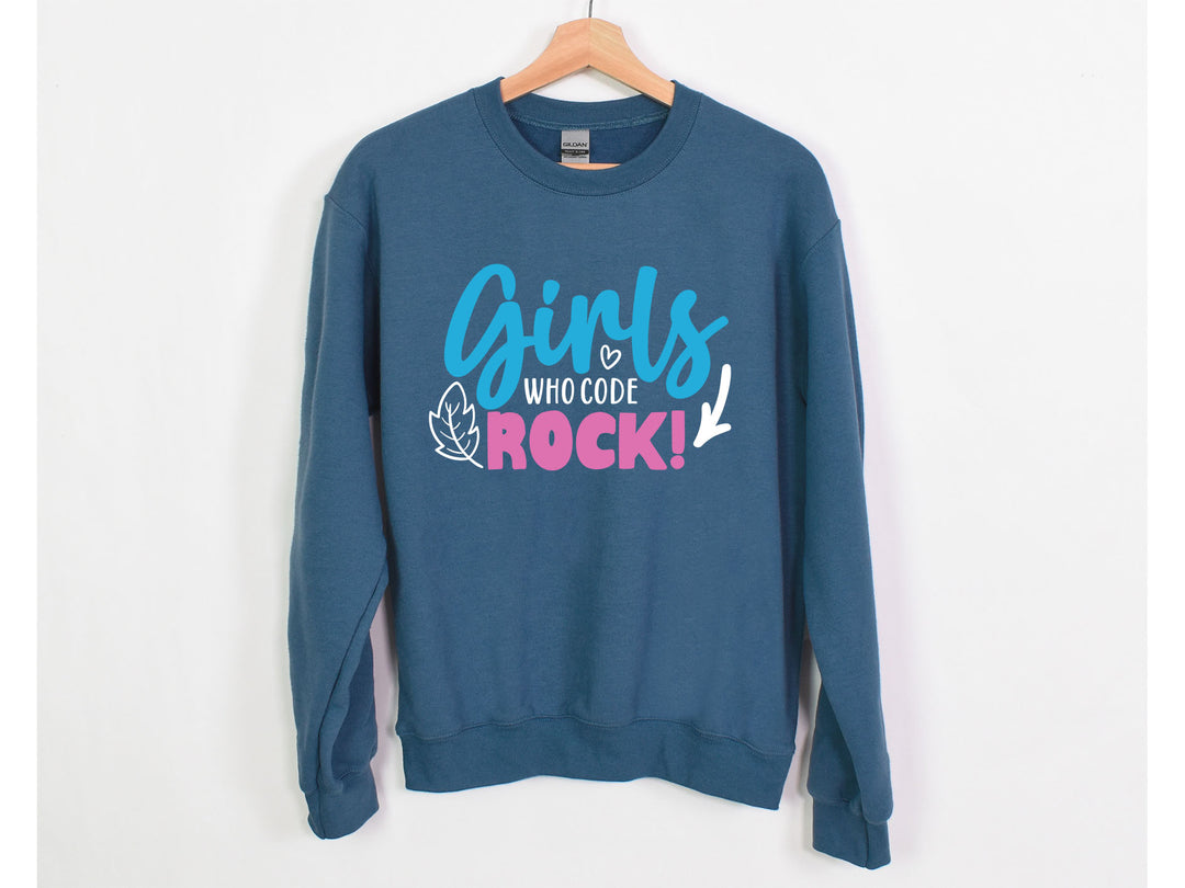 Girls Who Code Rock Sweatshirt - Vintage Rock Band & Retro Feel