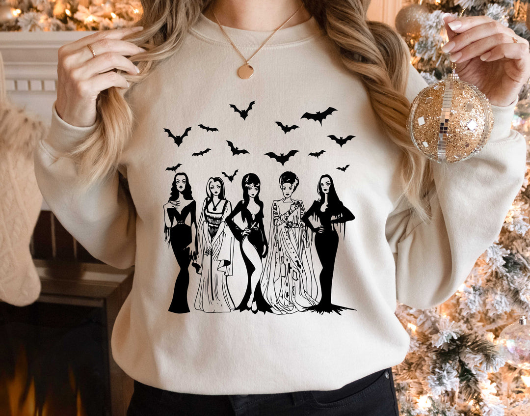 Spooky Squad Sweatshirt - Halloween Horror & Fall Design for Women