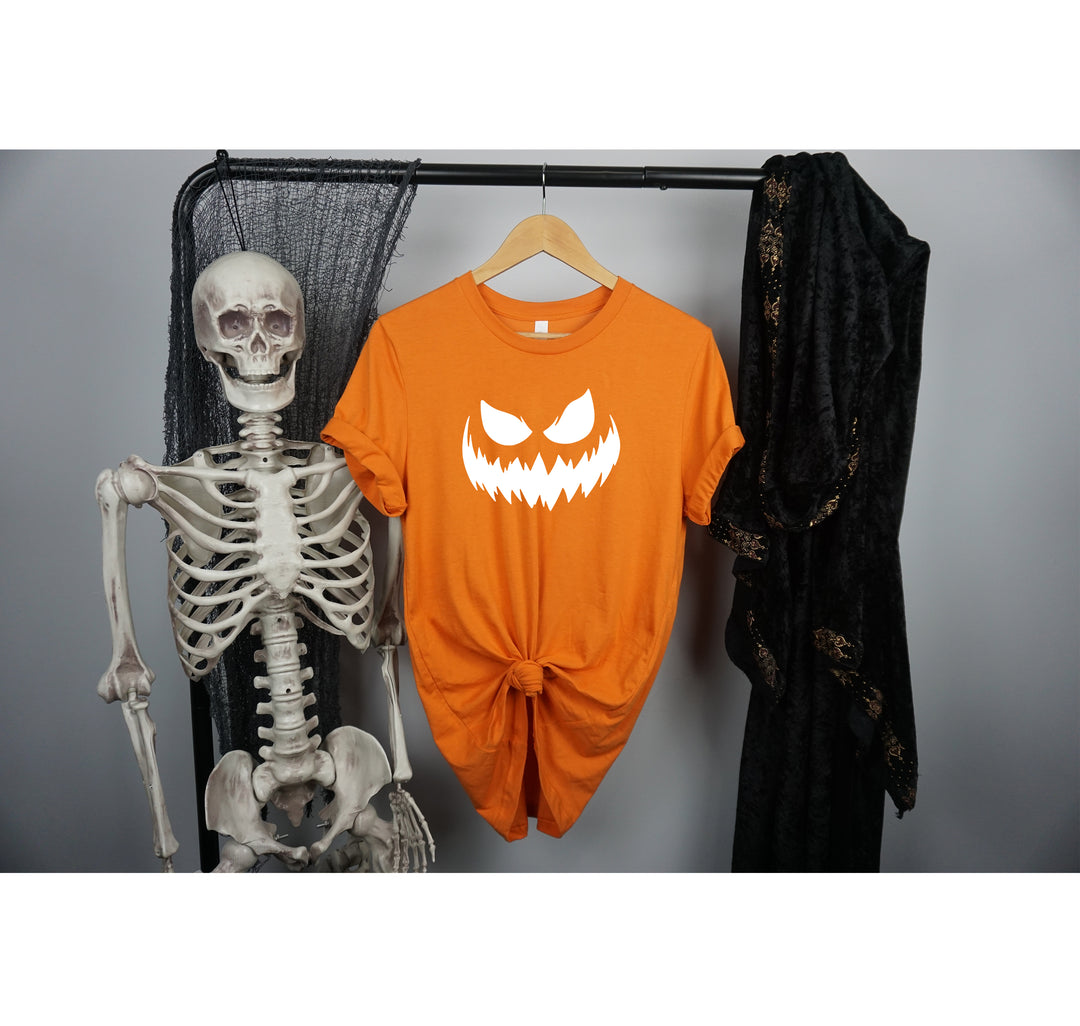 Halloween Pumpkin Shirt for Women | Jack-O-Lantern Face Tee