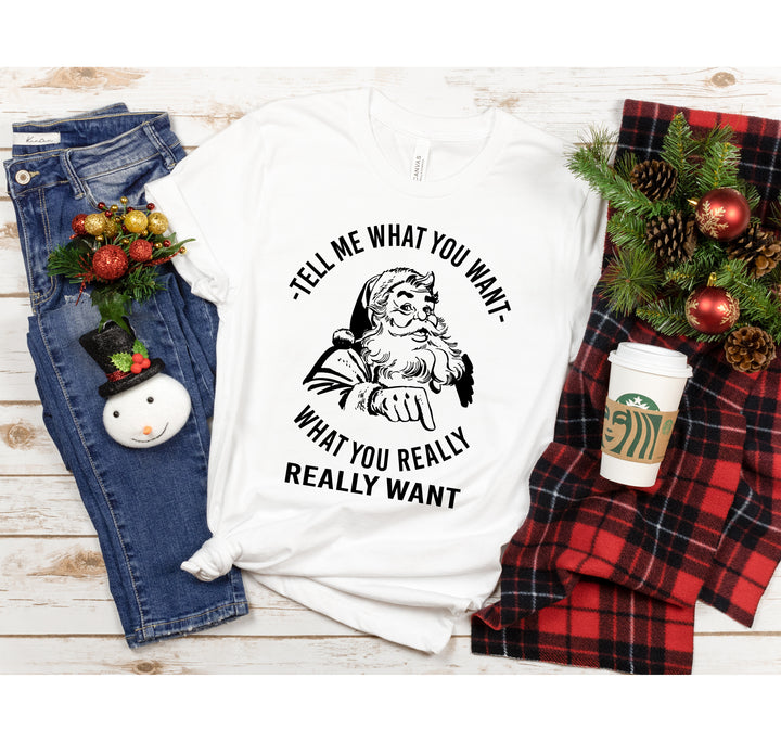 Santa Shirt | Tell Me What You Want Funny Christmas Tee