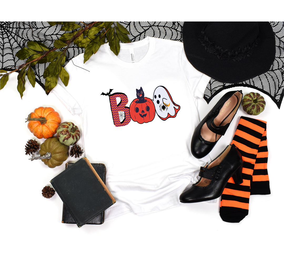 Halloween Boo Shirt – Cute Ghost & Cat Halloween Party Costume Tee