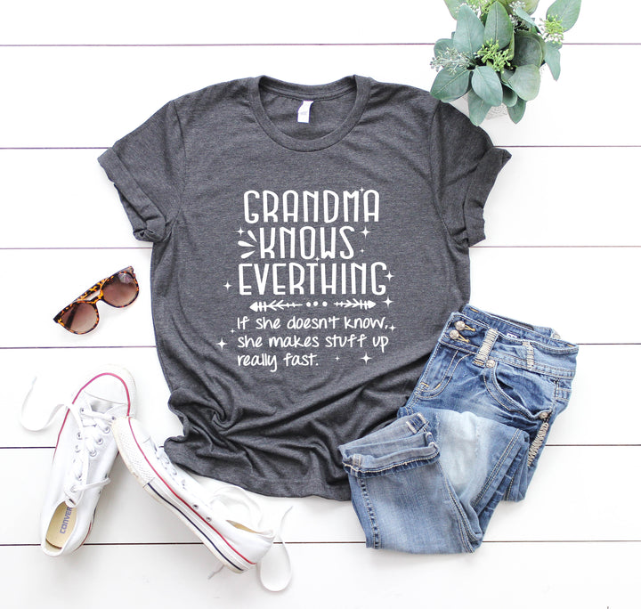 Funny Grandma Knows Everything Shirt - Gigi & Grandparent Gift Tee