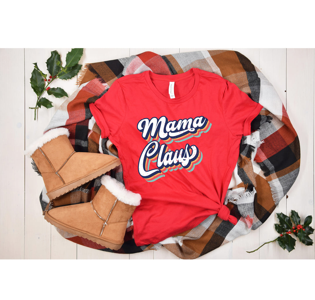 Mama Claus Christmas Shirt | Vintage Retro Christmas Mom Tee