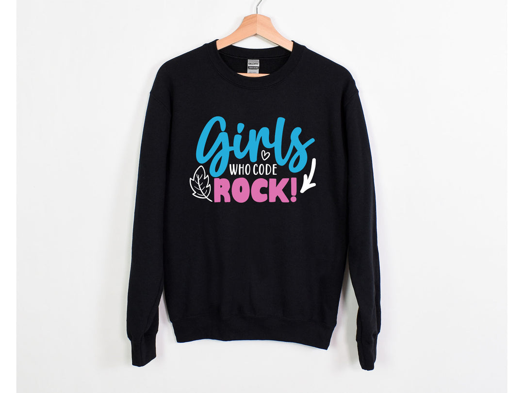 Girls Who Code Rock Sweatshirt - Vintage Rock Band & Retro Feel