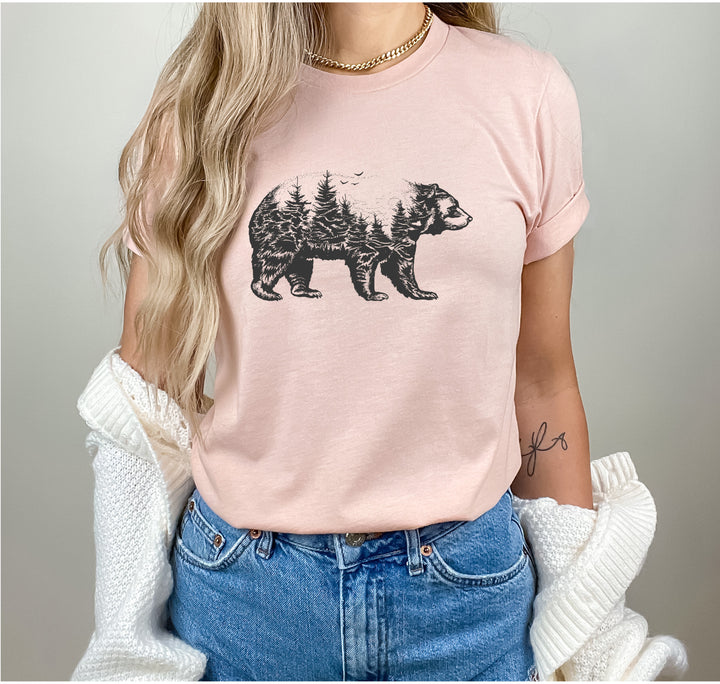 Bear Forest T-Shirt - Nature Lover Camping & Outdoors Mama Bear Tee