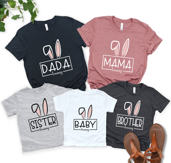 Custom Matching Easter Outfits - Family Bunny Shirts for Mama, Dada, & Kids