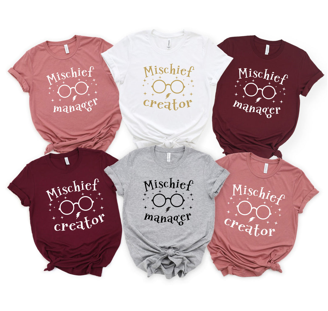 Mischief Creator & Manager Shirts | Funny Family Vacation Tees