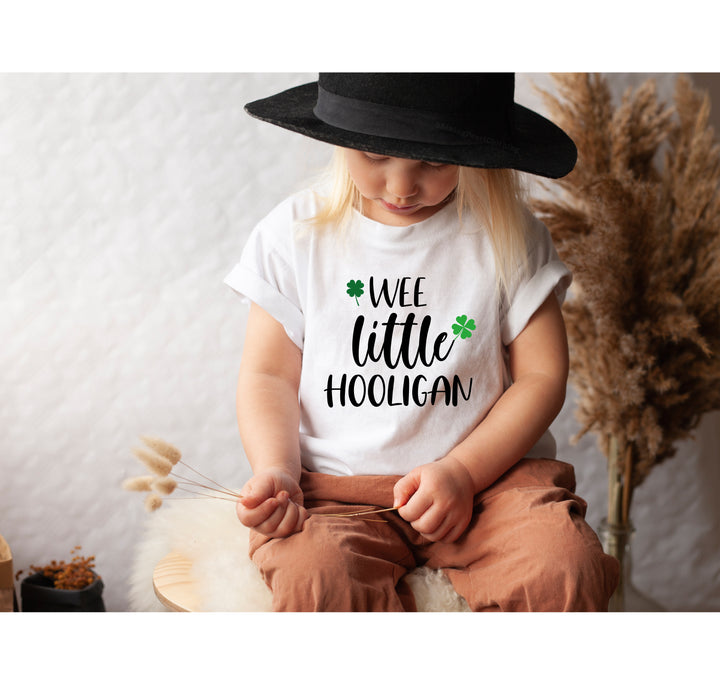 Wee Little Hooligan Kids Toddler Shirt | St. Patrick's Day Toddler Baseball Shirt