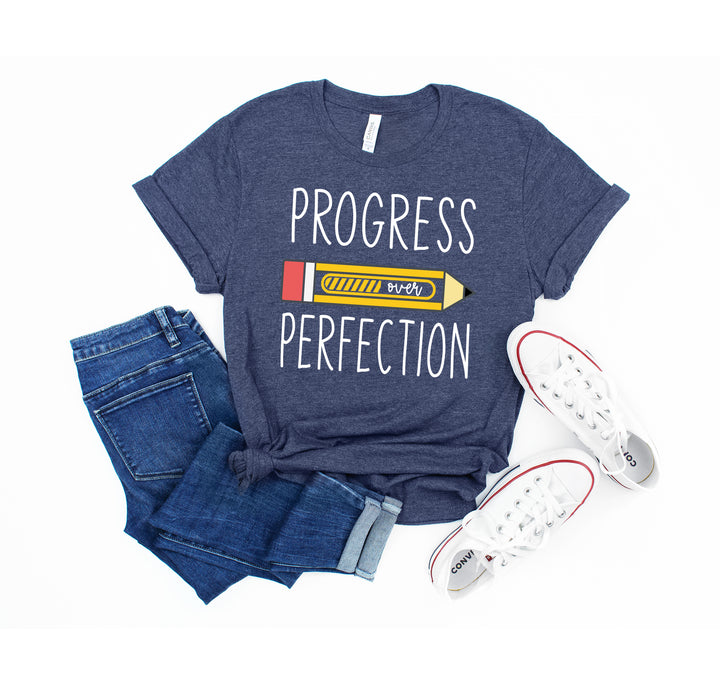 Progress Over Perfection Shirt, Retro Teacher Tee, New Teacher Gifts