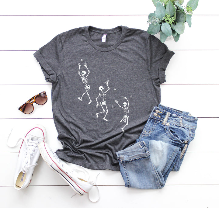 Dancing Skeleton Halloween Party Shirt | Spooky Season Minimalist Fall Tee