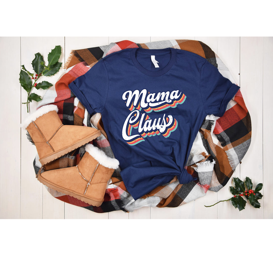 Mama Claus Christmas Shirt | Vintage Retro Christmas Mom Tee