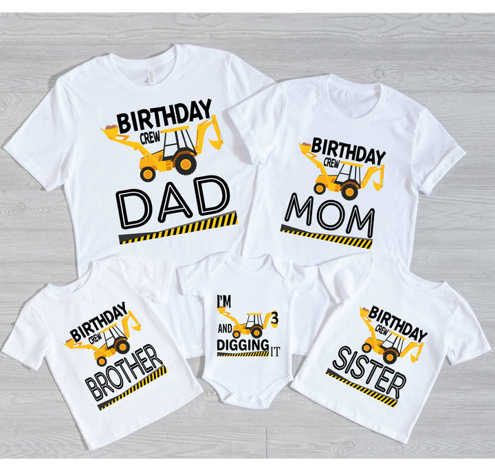 Custom Construction Birthday Shirt - Family Crew Tee | Diggin' It