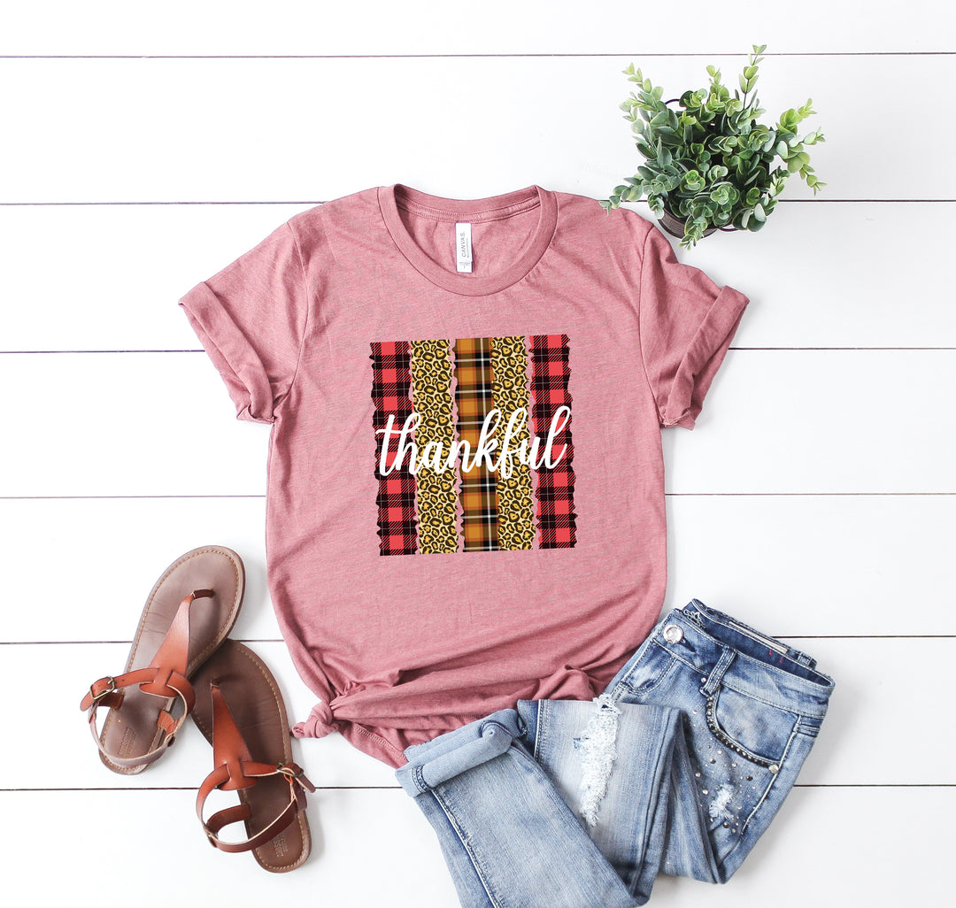 Leopard Thanksgiving Top | Thankful & Blessed Fall Tee