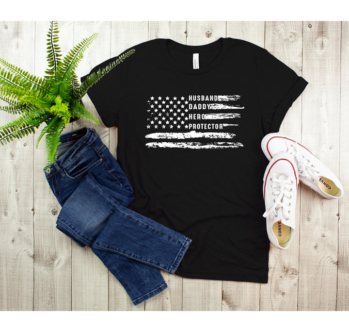 Patriotic Father's Day T-Shirt - Dad USA Flag Shirt | Gift from Daughter