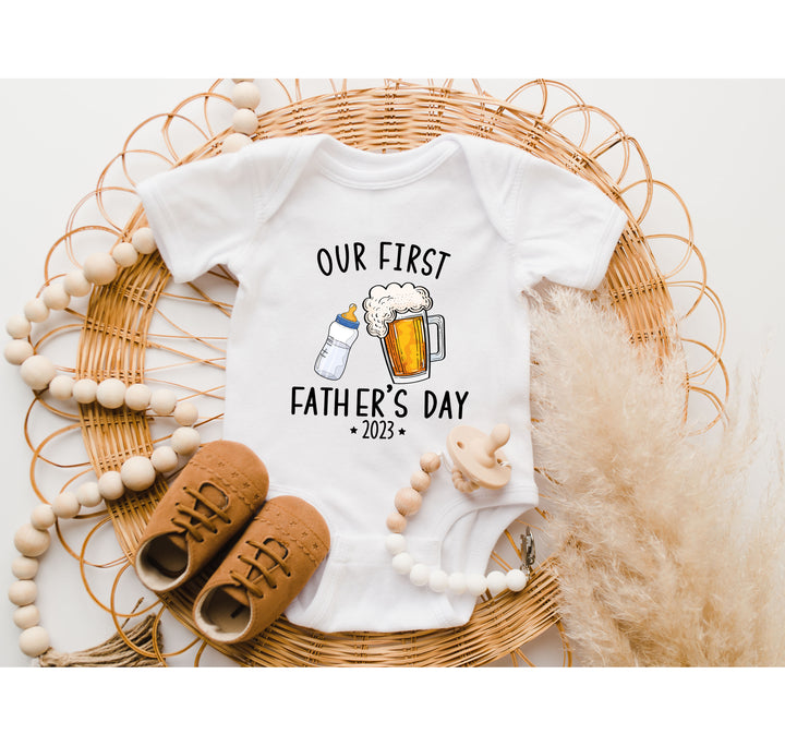 Personalized Our First Father's Day Bodysuit - Custom & Funny Gift