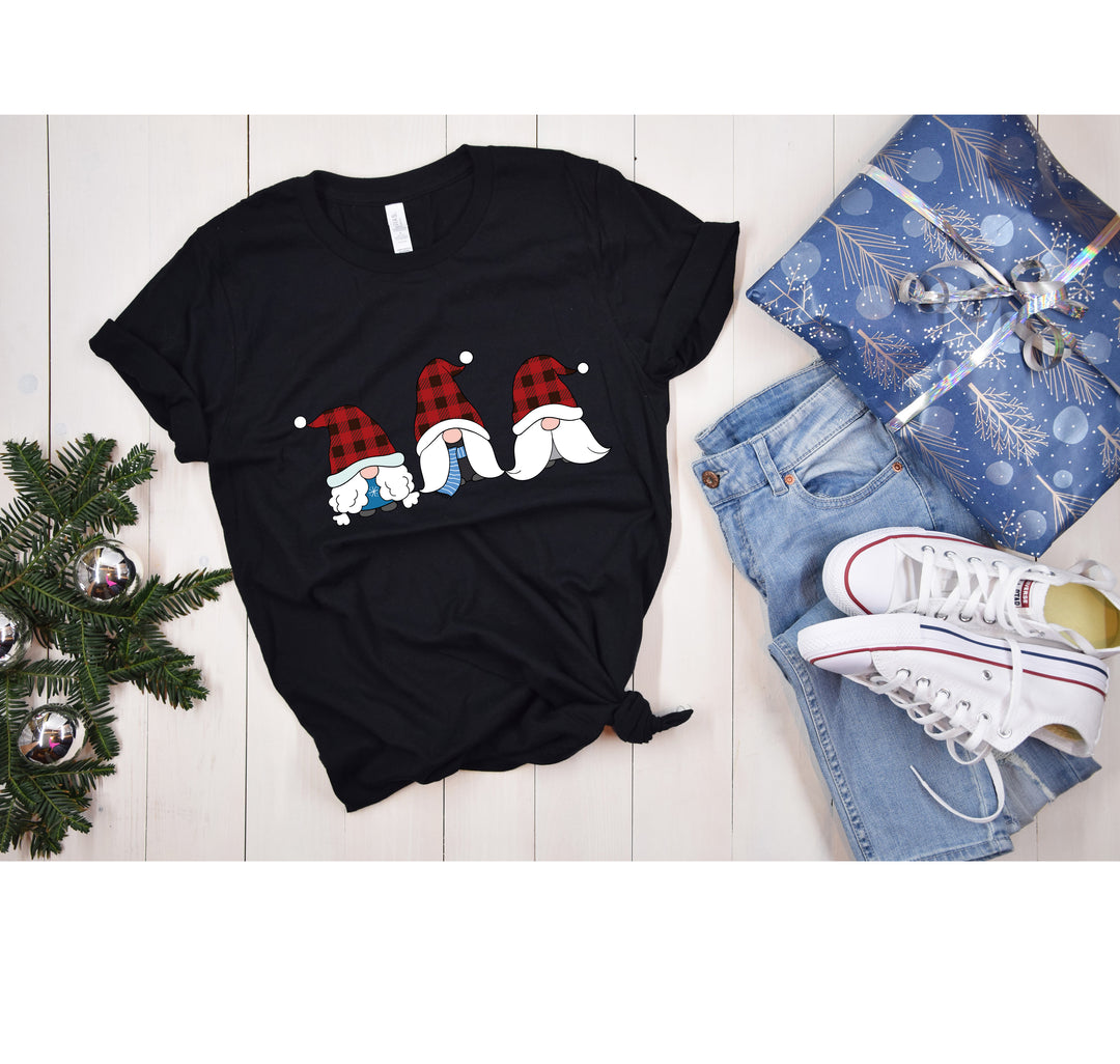 Christmas Vintage Gnomes Shirt | Buffalo Plaid Gnome Family Matching Tee