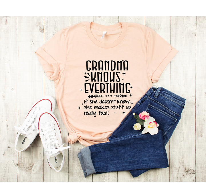 Funny Grandma Knows Everything Shirt - Gigi & Grandparent Gift Tee