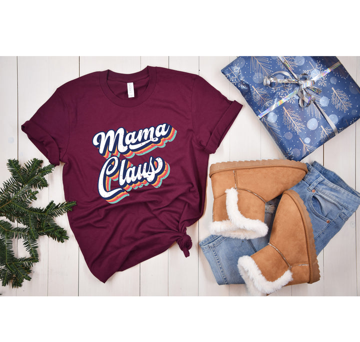 Mama Claus Christmas Shirt | Vintage Retro Christmas Mom Tee